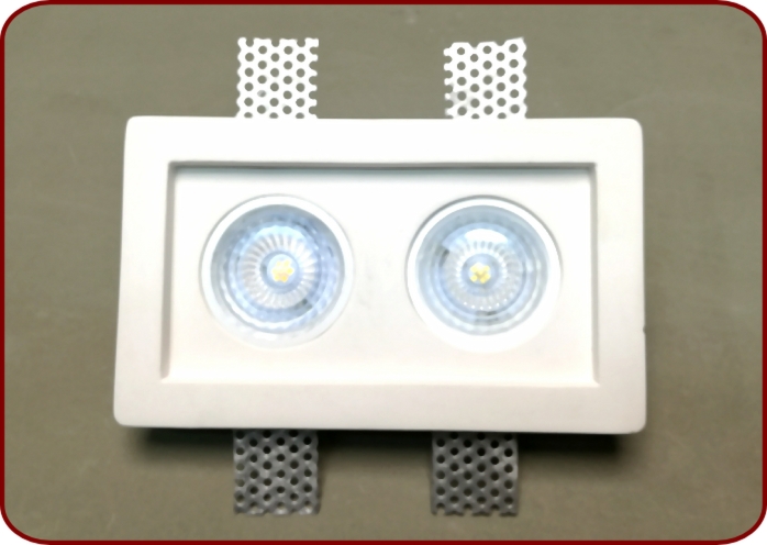 Faretto in gesso da incasso Filomuro Duo 002 Per Lamp. LED
