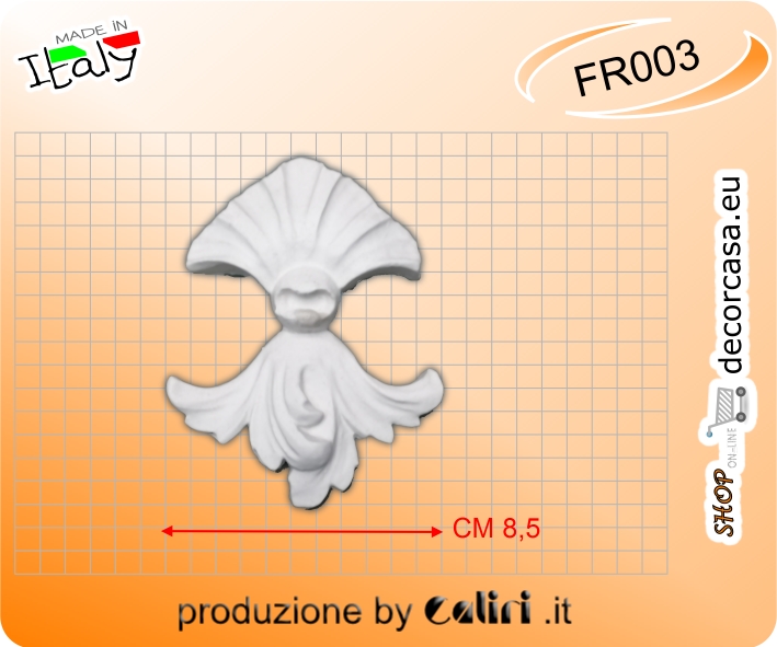 FR003 Fregio in gesso Decorato cm 8,5x11