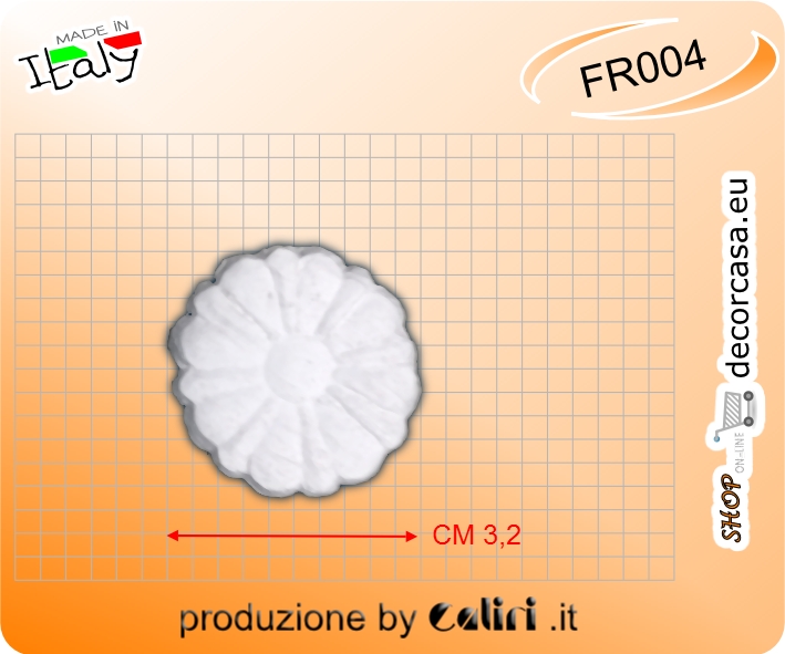 FR004 Bottone Rosella in gesso cm 3,2