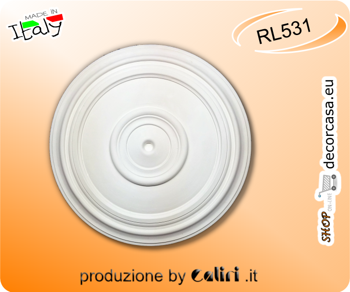 RL531 Rosone in Gesso Liscio cm 31